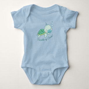 Cute Sea Turtle Baby Shower Kawaii Blue Bodysuit
