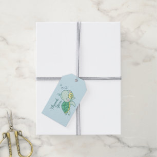 Cute Sea Turtle Baby Shower Kawaii Thank You Gift Tags