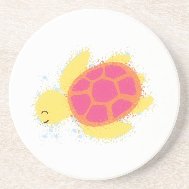 Cute Sea Turtle Coaster (Front)