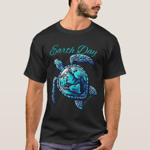 Cute Sea Turtle Earth Day 2025 Kidstoddler  T-Shirt