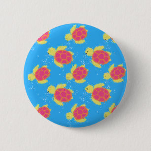 Cute Sea Turtle Pattern 2 Inch Round Button