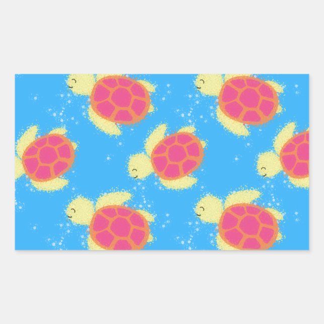Cute Sea Turtle Pattern Sticker (Front)