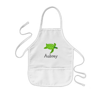 Cute sea turtle personalized with childs name kids apron