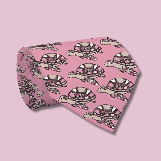 Cute sea turtle pink neck tie (Sea Turtle Pink tie )