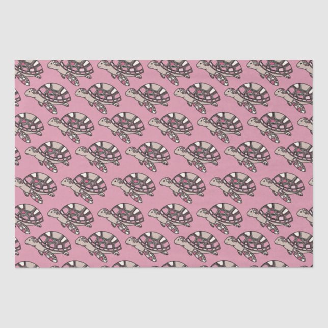 Cute sea turtle pink tissue paper (Front)