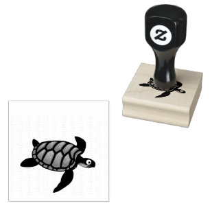 Cute Sea Turtle Reptile Rubber Stamp