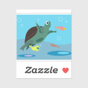 Cute Sea Turtle Under the Sea Art