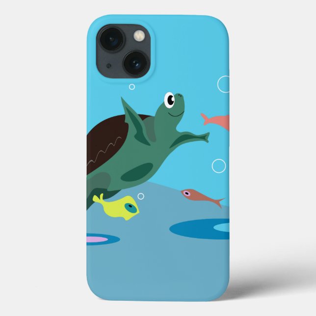 Cute Sea Turtle Under the Sea Art Case-Mate iPhone Case (Back)