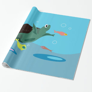Cute Sea Turtle Under the Sea Art Wrapping Paper