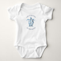 Cute Sea Turtle Unique Art Baby Boy Bodysuits