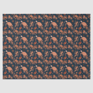 Cute sea turtles crabs patterb beach party tissue paper
