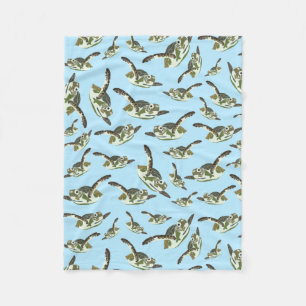 Cute Sea Turtles Pattern Fleece Blanket