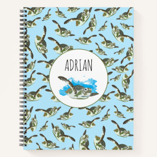 Cute Sea Turtles Pattern Notebook