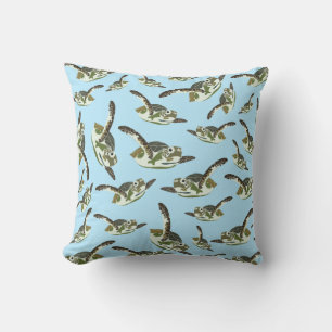 Cute Sea Turtles Pattern Throw Pillow
