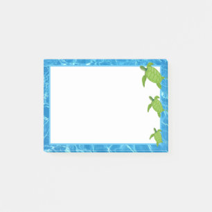 Cute Sea Turtles & Water Frame Post-it Notes