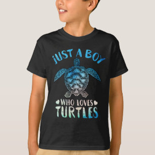 Cute Sea Watercolor Just A Boy Who Loves Turtles T-Shirt