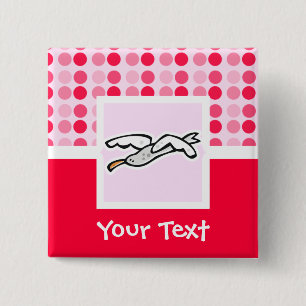 Cute Seagull 2 Inch Square Button