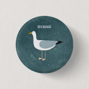 Cute Seagull Name 1 Inch Round Button