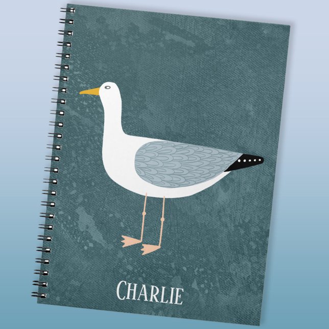Cute Seagull Name Notebook (Fun personalized seagull notebook)