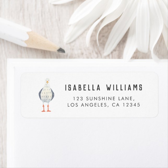 Cute Seagull Nautical Baby Shower Address  (Insitu)