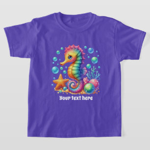 Cute seahorse add text girls  T-Shirt