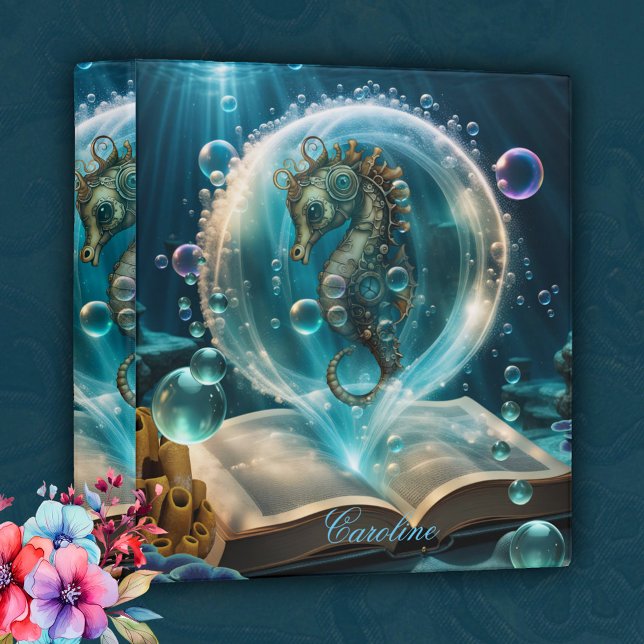 Cute seahorse  binder (Steampunk seahorse)