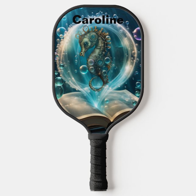 Cute seahorse  pickleball paddle (Front)