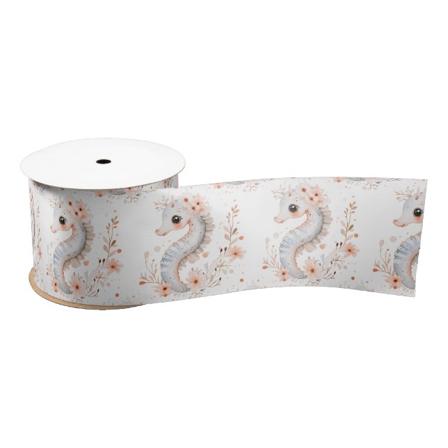 Cute Seahorse Satin Ribbon (Spool)