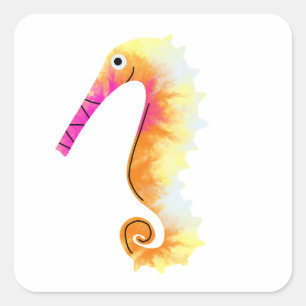 Cute Seahorse Square Sticker