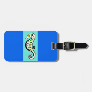 Cute SEAHORSE - Wildlife - Aqua & blue Luggage tag
