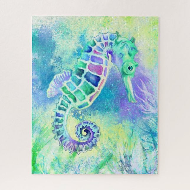 Cute Seahorse - Wonderful Underwater Life Painting Jigsaw Puzzle (Vertical)