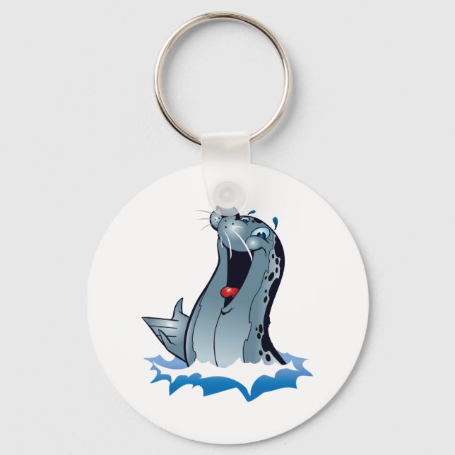 Cute Seal Cartoon Keychain (Front)