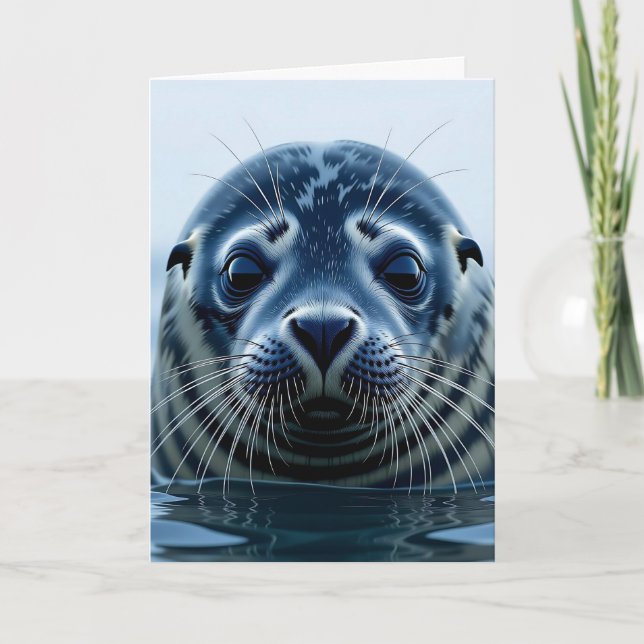 Cute Seal Close up Card (Front)