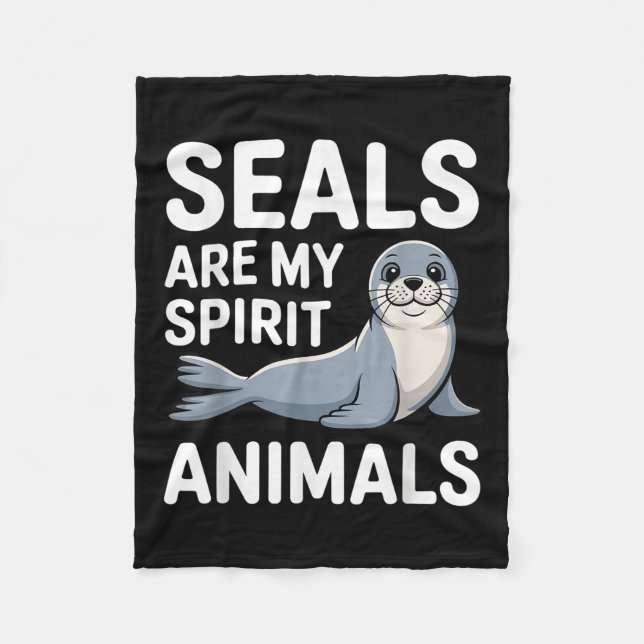 Cute Seal Design For Men Women Kids Ocean Animal S Fleece Blanket (Front)