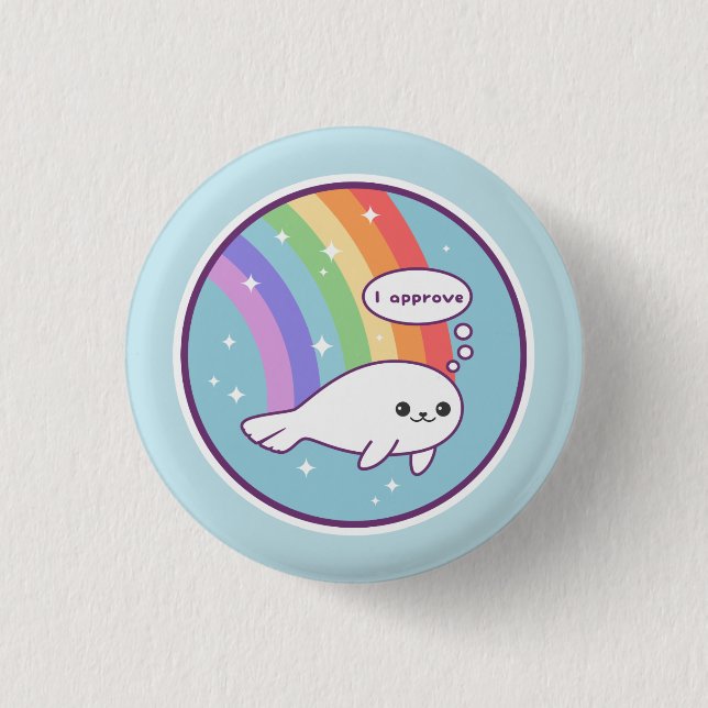 Cute Seal of Approval 1 Inch Round Button (Front)