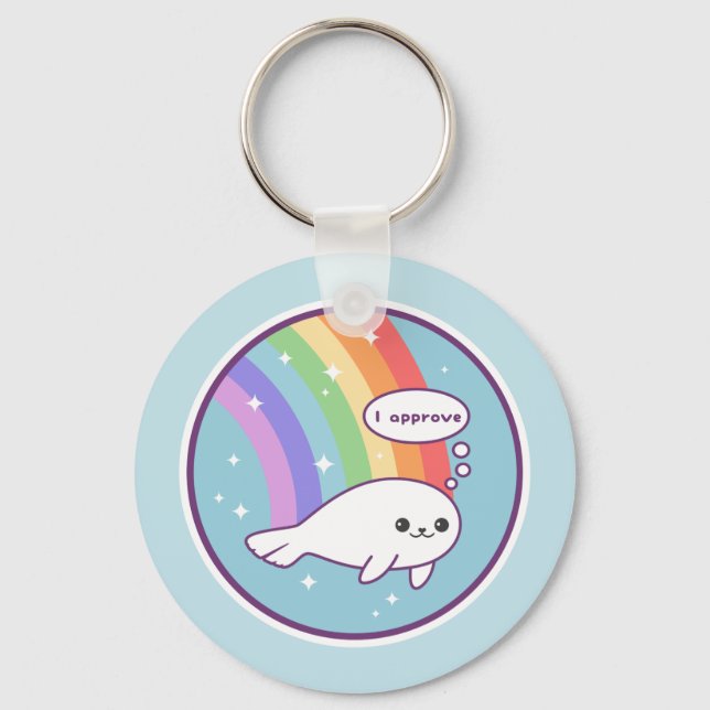 Cute Seal of Approval Keychain (Front)
