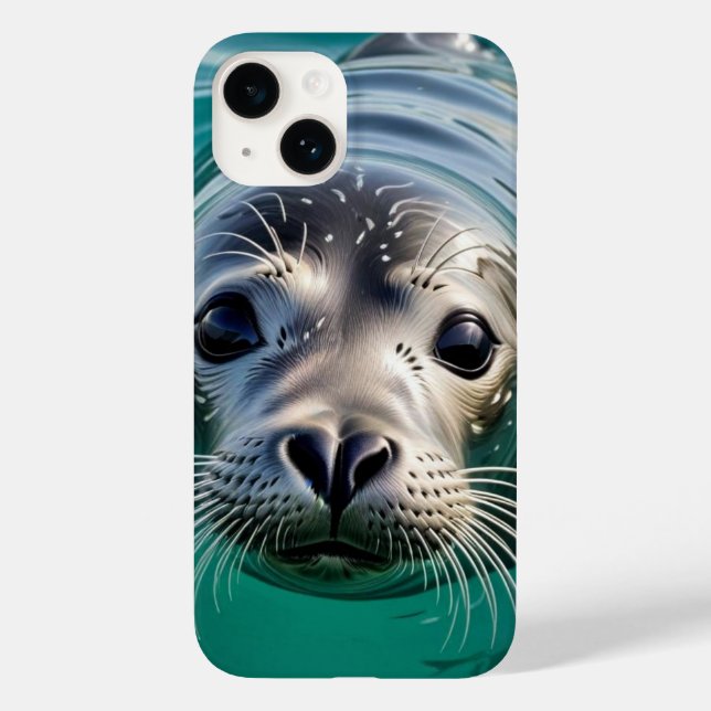 Cute Seal Sticking Head out of Water  Case-Mate iPhone Case (Back)