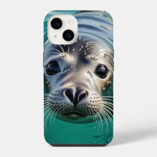 Cute Seal Sticking Head out of Water iPhone 14 Case