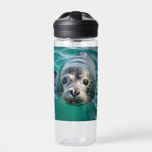 Cute Seal Sticking Head out of Water Personalized Bottle