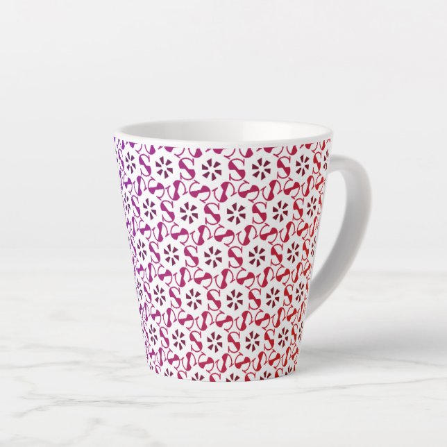 Cute seamless beautiful pattern latte latte mug (Right Angle)