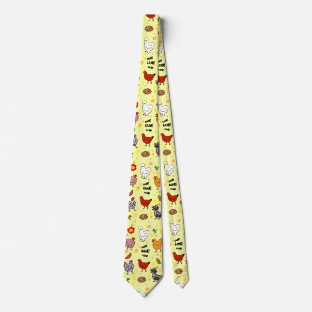 Cute seamless chickens pattern cartoon tie (Front)