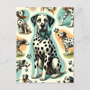 Cute Seamless Dalmatian Postcard
