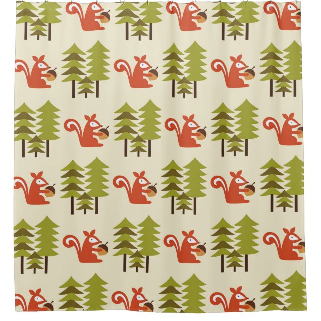 cute seamless forest pattern design. Vintage illus (Front)