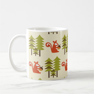 cute seamless forest pattern design. Vintage illus Coffee Mug