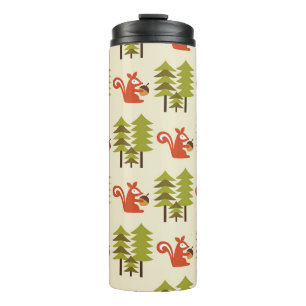 cute seamless forest pattern design. Vintage illus Thermal Tumbler