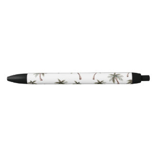 Cute Seamless Palm Trees Pattern, Summer Gift Black Ink Pen