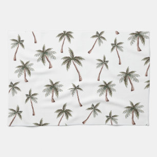 Cute Seamless Palm Trees Pattern, Summer Gift Kitchen Towel