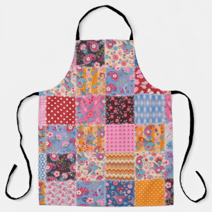Cute seamless patchwork pattern apron