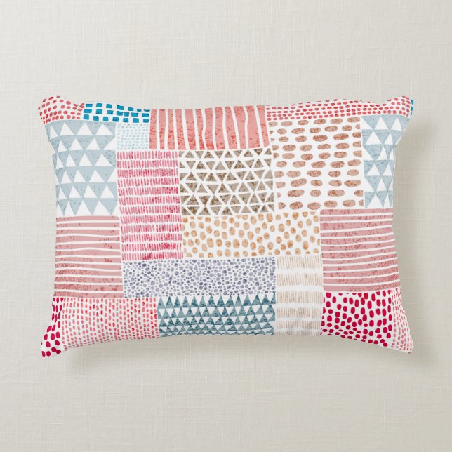 Cute seamless pattern in patchwork style. Simple d Accent Pillow (Front)