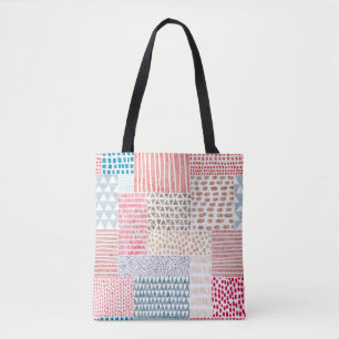Cute seamless pattern in patchwork style. Simple d Tote Bag